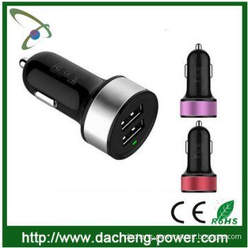 Portable colorful dual usb port car charger 5V 3.1A